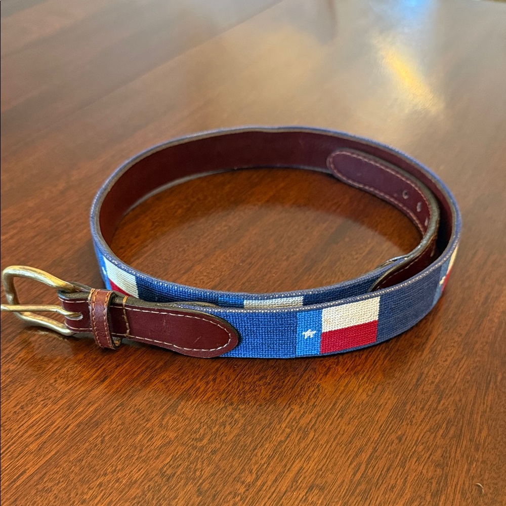 Smathers & Branson Belt with Texas Flag Design size 36